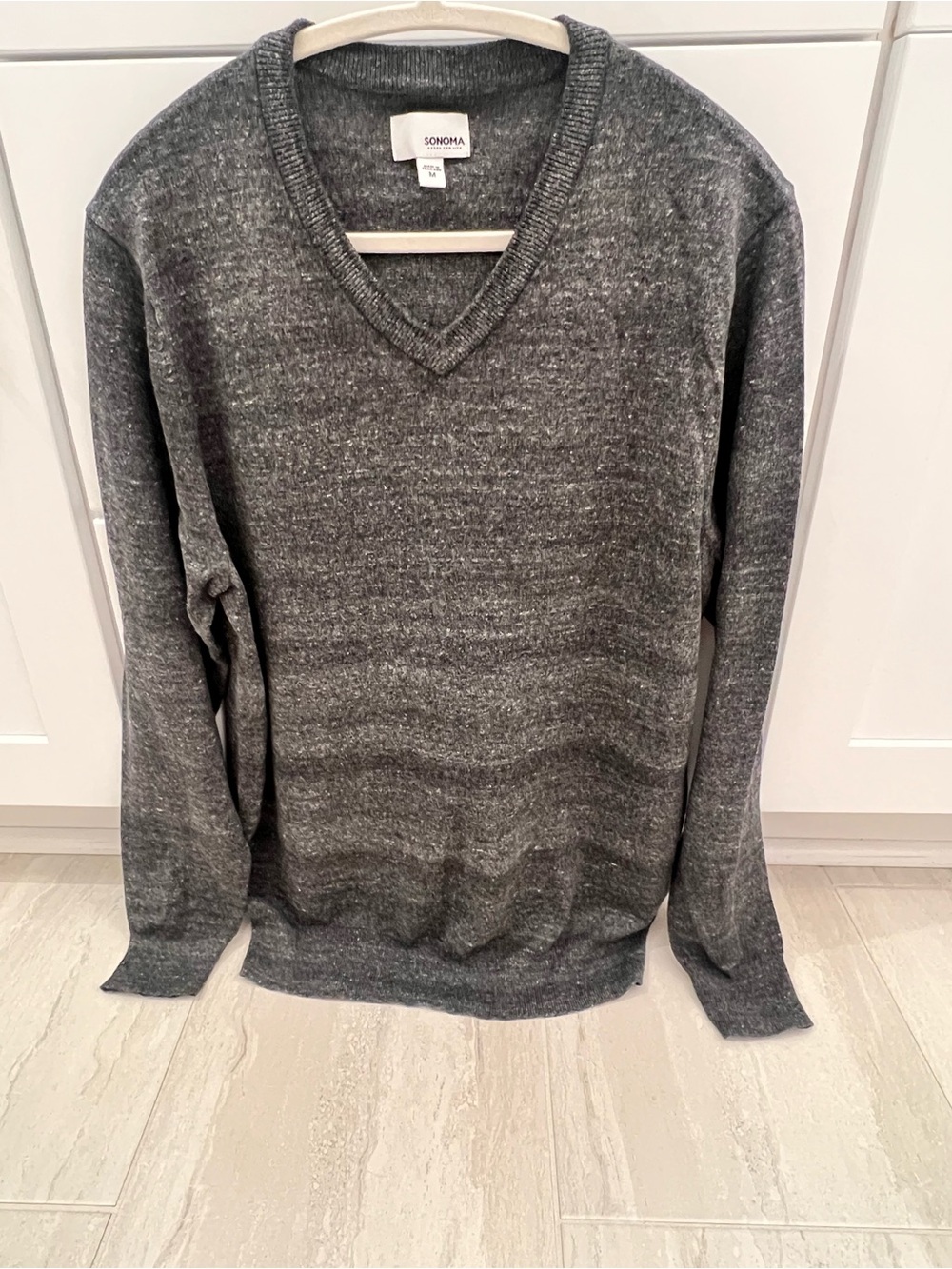 Sonoma Men's V-Neck Sweater in Charcoal Heather